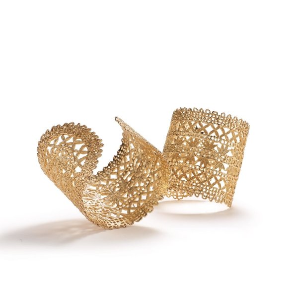 NEW Stella & Dot Gold Tone Alila Lace Cuff - Picture 5 of 8